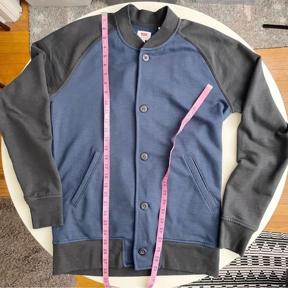 Levi’s Cardigan Button Lightweight Jacket Blue Black Men’s Size Medium - Picture 4 of 10